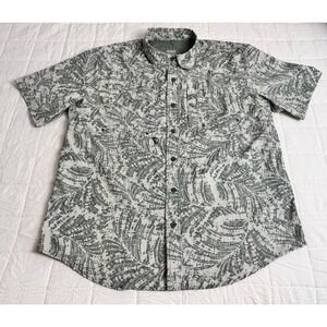 Reel Legends Mens L Saltwater II Fishing Shirt Green Palm Large Performance S/S